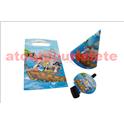 Sachet goûter pirates - 4 chapeaux, 4 sans gênes et 4 sachets 