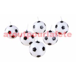 Bougie ballon de football - (blister de 6)