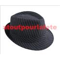 Chapeau Borsalino, blues brothers rayé noir & blanc