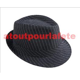 Borsalino, blues brothers rayé noir & blanc Borsalino, blues brothers rayé noir & blanc
