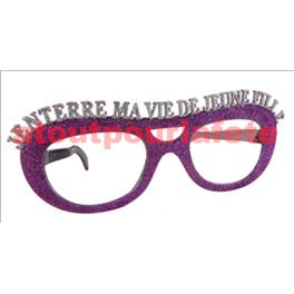 Lunette à paillettes "j'enterre ma vie de Jeune Fille"  EVJF - EVG 