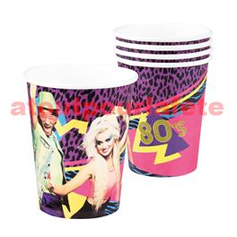 Lot de 6 Gobelets Thème 80'S - Années 80 - 25cl Lot de 6 Gobelets Thème 80'S - Années 80 - 25cl