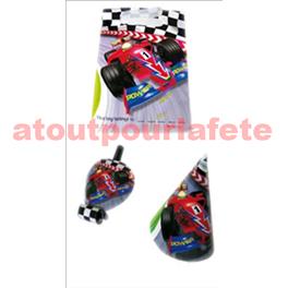 Sachet goûter voiture - 4 chapeaux, 4 sans gênes et 4 sachets plastique Sachet goûter voiture - 4 chapeaux, 4 sans gênes et 4 sachets plastique