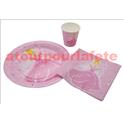 6 Assiettes carton Princesse Rose - 22cm