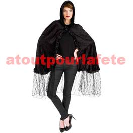 Cape dentelle noire 164cm