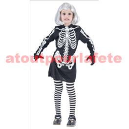 Déguisement de squelette fille enfant S Déguisement de squelette fille enfant S