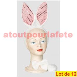 Lot de 12 Set de déguisement Bunny Girl (3pièces)