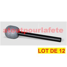 Lot de 12 Microphone pailleté factice