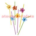 Lot de 6 pailles chalumeaux "Hibiscus"  24cms