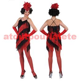 Déguisement Robe Charleston rouge - noir (F) Déguisement Robe Charleston rouge - noir (F)