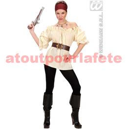 Chemisier beige bouffant femme, Farwest, Western, Médiéval,