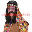 Perruque Hippy brune, Hippie, Baba Cool, Woodstock