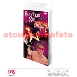 Set Bondage (bandage poignets et chevilles + bandeau pour yeux + plumes) Set Bondage (bandage poignets et chevilles + bandeau pour yeux + plumes)
