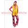 Costume adulte hippie femme rose et jaune - taille unique 36/40-