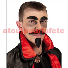 Moustache + barbichette + sourcils diabl