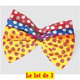 Lot de 3 Noeuds papillon géant à pois pour clown Lot de 3 Noeuds papillon géant à pois pour clown