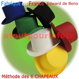 Chapeau Haut de forme "Méthode Edward de Bono", les 6 Chapeaux Chapeau Haut de forme "Méthode Edward de Bono", les 6 Chapeaux