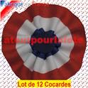 Lot à Prix Pro: Lot de 12 Cocardes Tricolore sans pans Ø80mm