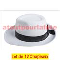 LOT A PRIX PRO: 12 Chapeaux Borsalino blanc, Gangster, Prohibition, Mafia, 