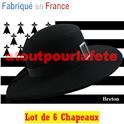 Lot de 6 Chapeaux Breton adulte (feutre)