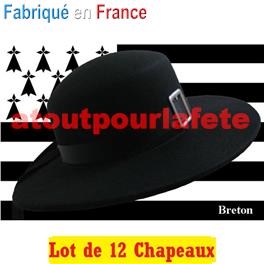 Lot de 12 Chapeaux Breton adulte (feutre)