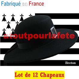 Lot de 12 Chapeaux Breton adulte (feutre) Lot de 12 Chapeaux Breton adulte (feutre)
