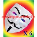 Lot a Prix Pro - 6 MasqueS V, Vendetta,Anonymous, Indigné, Indigne Toi