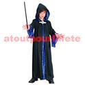 Déguisement de Sorcier bleu Noir enfant (S-M)