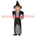 Costume baby sorcière noire et grise - 80/92 cm - 92/104cm
