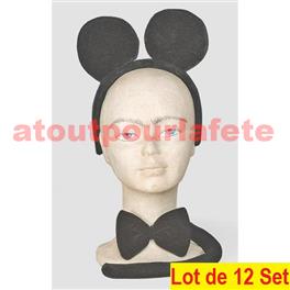 LOT A PRIX PRO: 12 Set de déguisement Mickey (Serre tête oreilles)