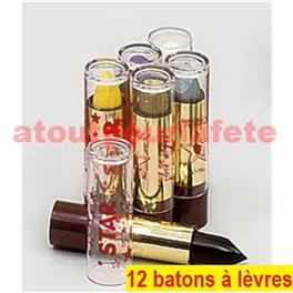 Boite de 12 tubes Baton à lèvres couleur
