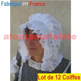 LOT A PRIX PRO: 12 Chapeaux, Coiffe de Laitière (polyester)