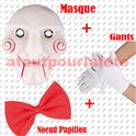 Set de Déguisement Saw, (Masque+Noeud+Gants)