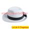 LOT A PRIX PRO: 6 Chapeaux Borsalino blanc, Gangster, Prohibition, Mafia, 