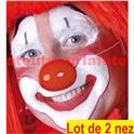 Lot de 2 Nez de Clown avec elastique (plastique)