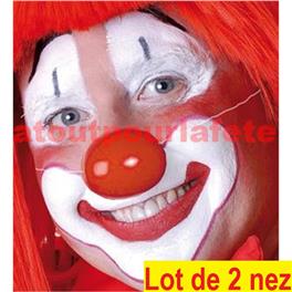 Lot de 2 Nez de Clown avec elastique (plastique)