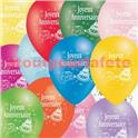 Sachet de 10 Ballons "Joyeux Anniversaire" Multicolore Ø30cms