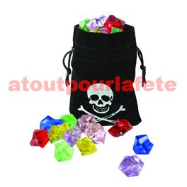 Bourse de pirate avec pierres precieuses (factice) Bourse de pirate avec pierres precieuses (factice)
