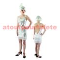 Déguisement Robe Charleston blanche & argent (T.U 36/38)