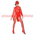 QUEUE DE PIE FEMME EN SATIN ROUGE S-M