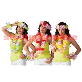 Set Hawaien Soleil 4 pièces (Collier + Tout de Tête + 2 bracelets) Set Hawaien Soleil 4 pièces (Collier + Tout de Tête + 2 bracelets)