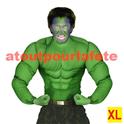 Chemise de déguisement de Hulk, "Muscle Vert" adulte XL