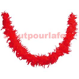 Boa en plumes Rouge 1.80 m 50gr - Boa en plumes Rouge 1.80 m 50gr -