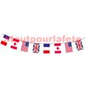 Guirlande D Day - USA/Canada/R-Uni/France - 20 pavillons 20 x 30 cm - 10 m