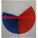 Lot de 2 Eventails de décoration 25cm "France" (papier alvéolé)