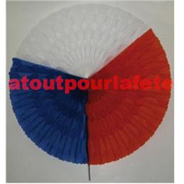 Lot de 2 Eventails de décoration 25cm "France" (papier alvéolé)