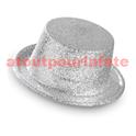 Chapeau Haut de forme paillettes argent