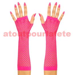 Mitaine rose fluo long (la paire) Mitaine rose fluo long (la paire)