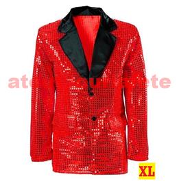 Veste Disco rouge à paillettes XL Veste Disco rouge à paillettes XL