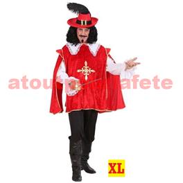 Déguisement de Mousquetaire rouge adulte XL